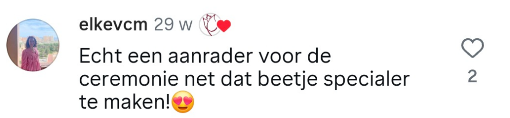 Review bloemen ceremonie huwelijk Vlaanderen